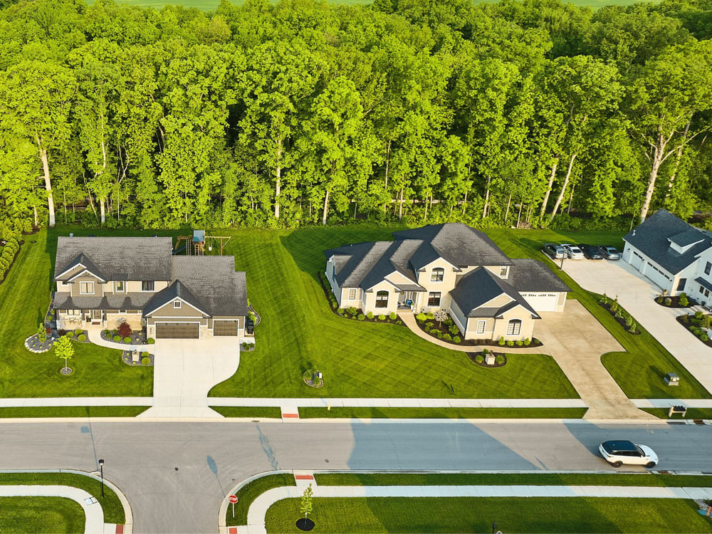 Stock Image of Luxury Custom Homes on Large Lots