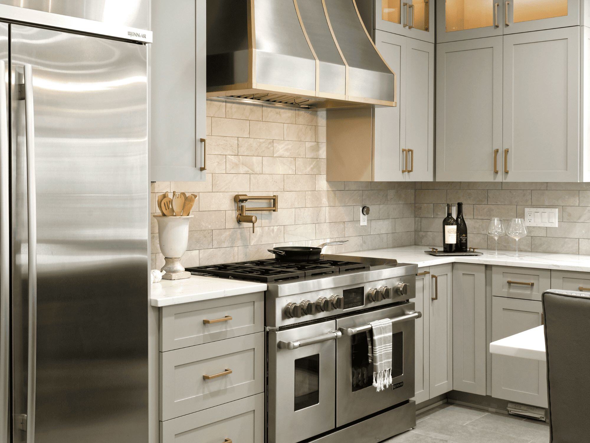 Warm Beige and Gray Kitchen Remodel in DC